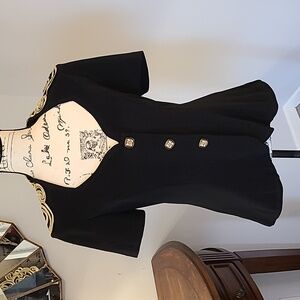 Elegant Black Blazer with Gold Accents